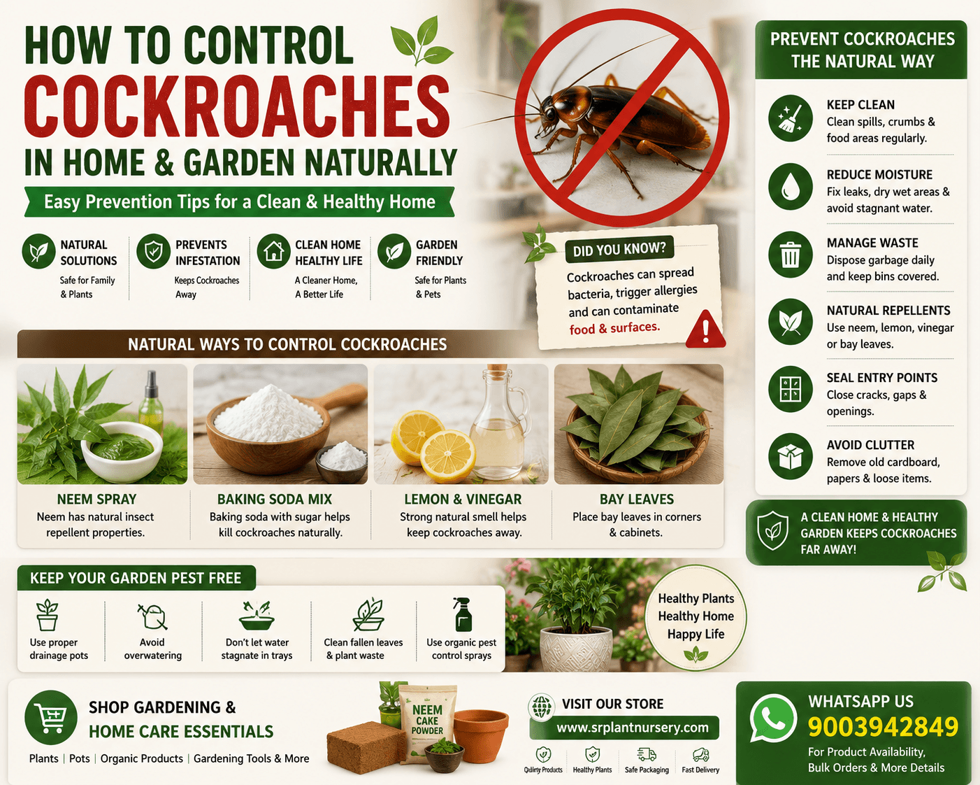Blog post image for How to Control Cockroaches in Home & Garden Naturally – Easy Prevention Tips